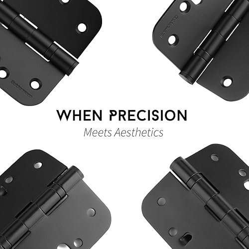 Miniatura 4 de goldenwarm Paquete de 6 bisagras de seguridad con rodamientos de bolas para puertas exteriores e interiores, bisagras de acero inoxidable negro mate