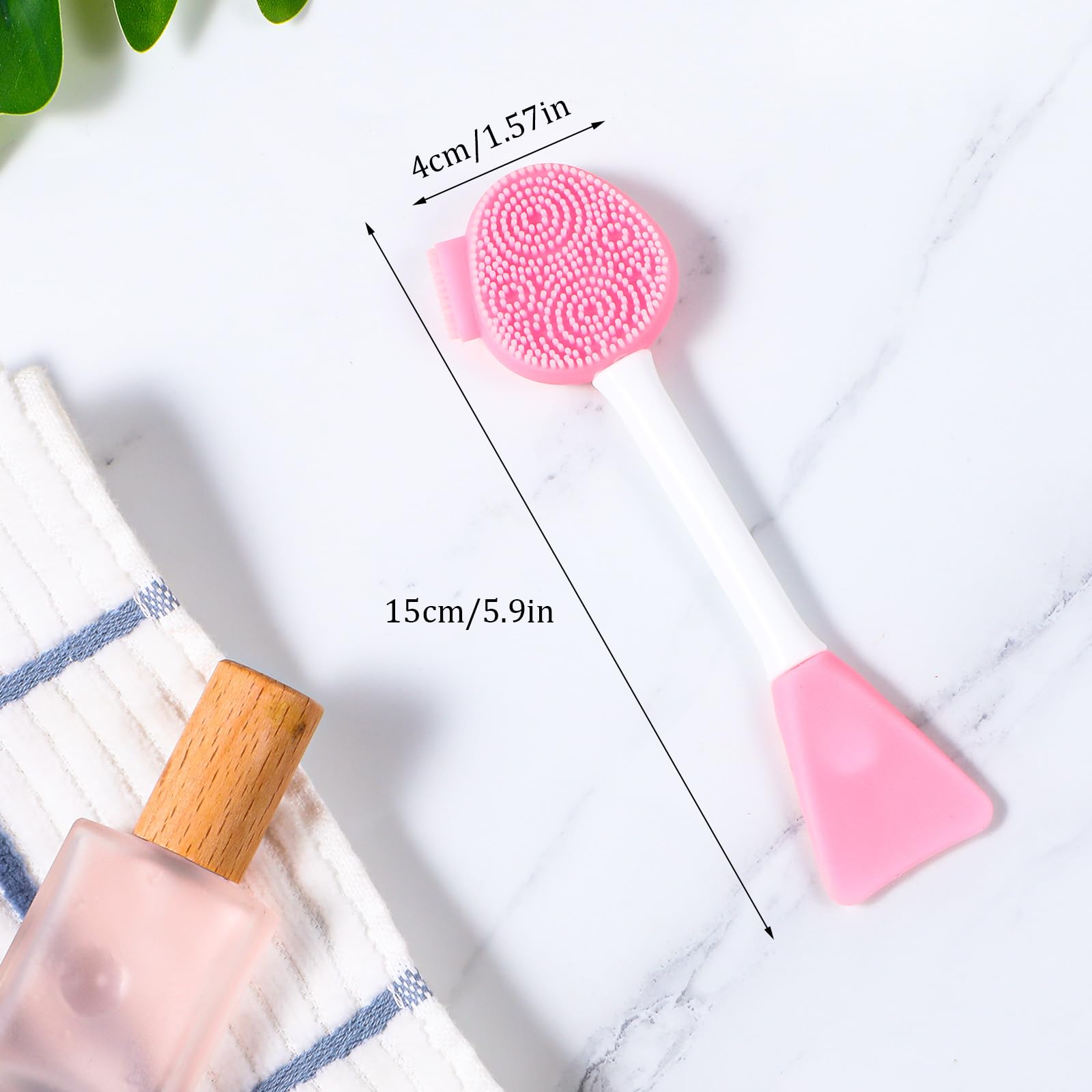 JIEYAO 2Pcs Silicone Face Scrubbers, Face Mask Brush Face Mask Applicator Exfoliating Lip Brush Facial Cleansing Brushes with Bristles Exfoliator Blackhead Skin Care Tool for Women