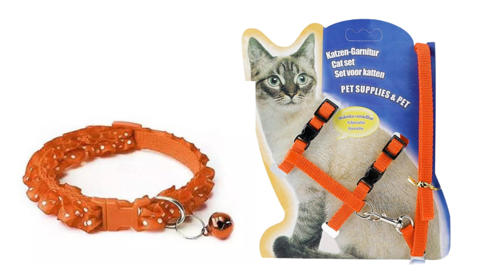 KittuPet Cat Combo Adjustable Harness and Leash H Shape White Collar Chest for Small & Medium cat (Orange, Pain cat Harness and Collar) (B0CBPCLYHH) Amazon Price History, Amazon Price Tracker