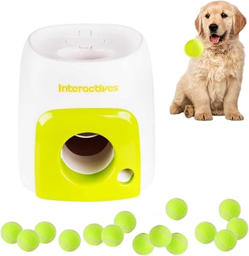 Lanzador automático de pelotas para perros, lanzador interactivo de pelotas de tenis, juguete recargable para perro, estimulación mental, juego de