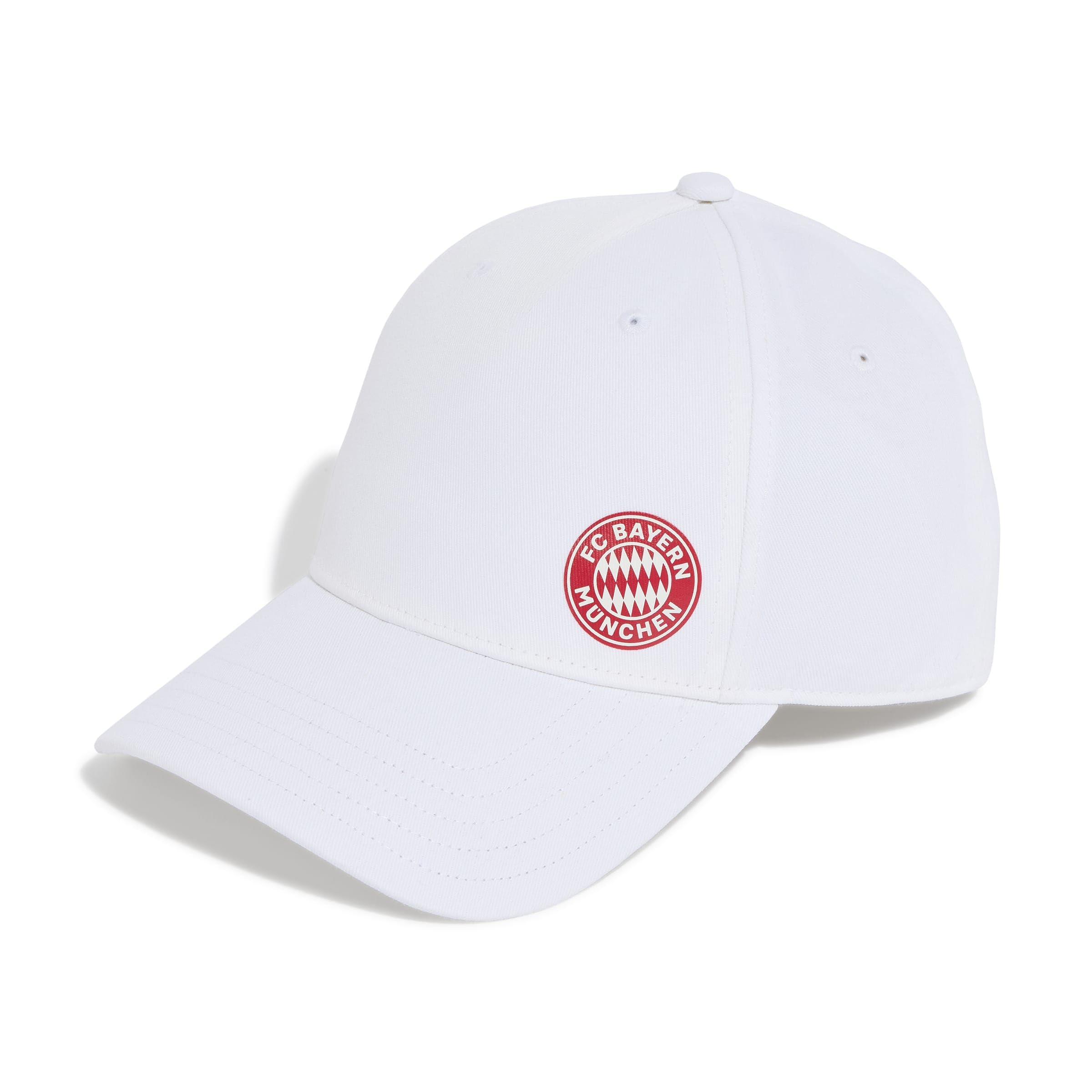 adidas Unisex Fc Bayern Munich Essentials Hat, White/Better Scarlet, L-XL