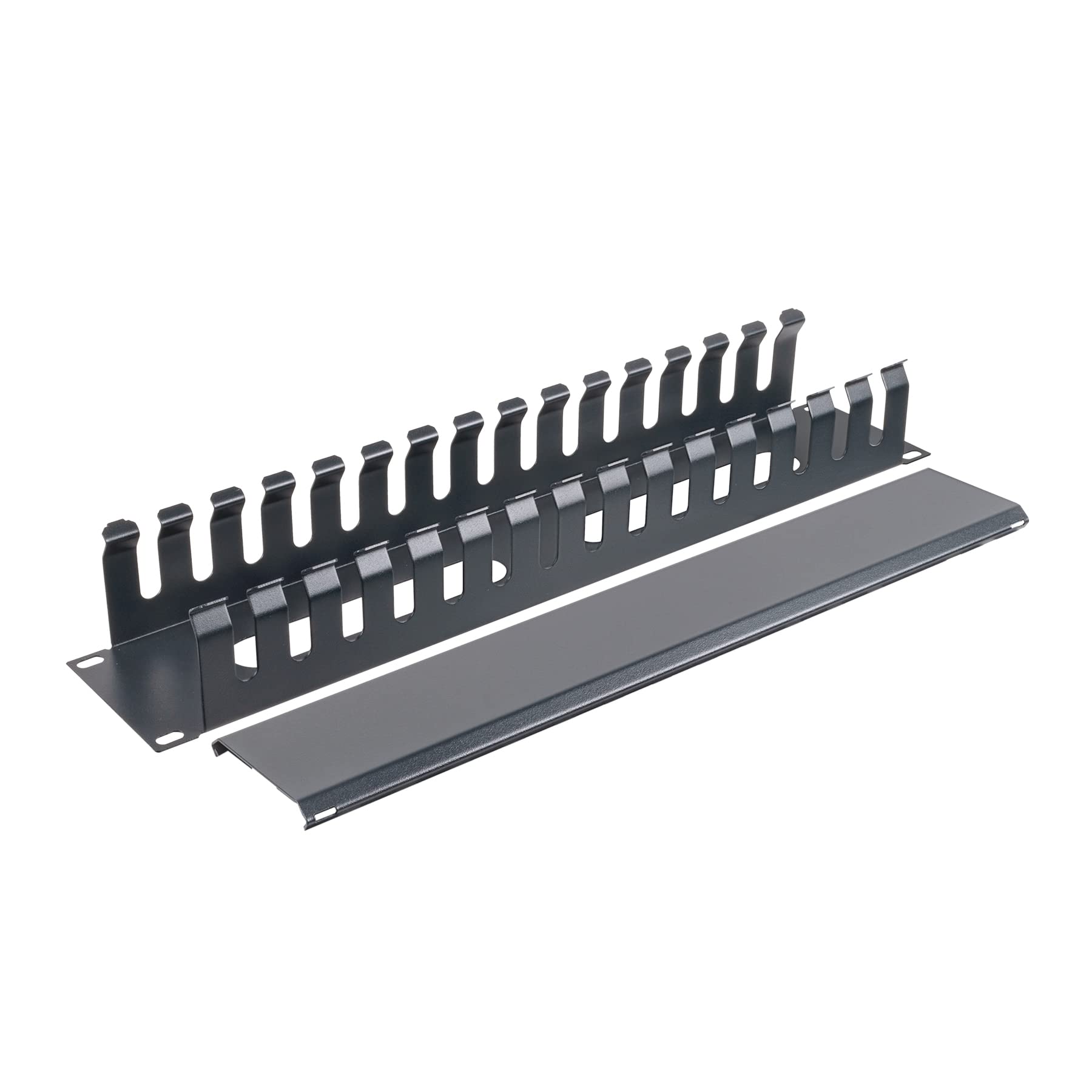 Aiten Data Organizador de Cables 2U Metálico con Tapa para Armario Rack 19”. Medidas: 480 x 68 mm