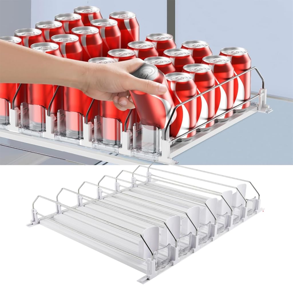 Juego de 6 dispensadores de latas de bebidas carbonatadas de carga automática, plan de barandilla doble de ancho modificable