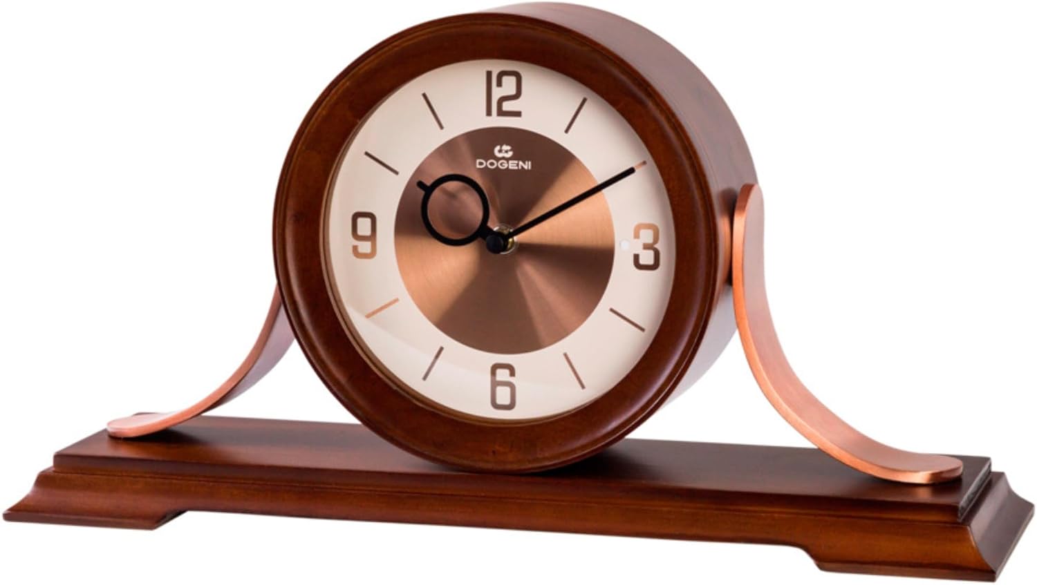 Wooden Mantel Clock Modern Classic Style Alumium Decoration Hourly Chime Melodies Gift Idea Quartz Movement Elegant for Fireplace, Mantel, Entrance
