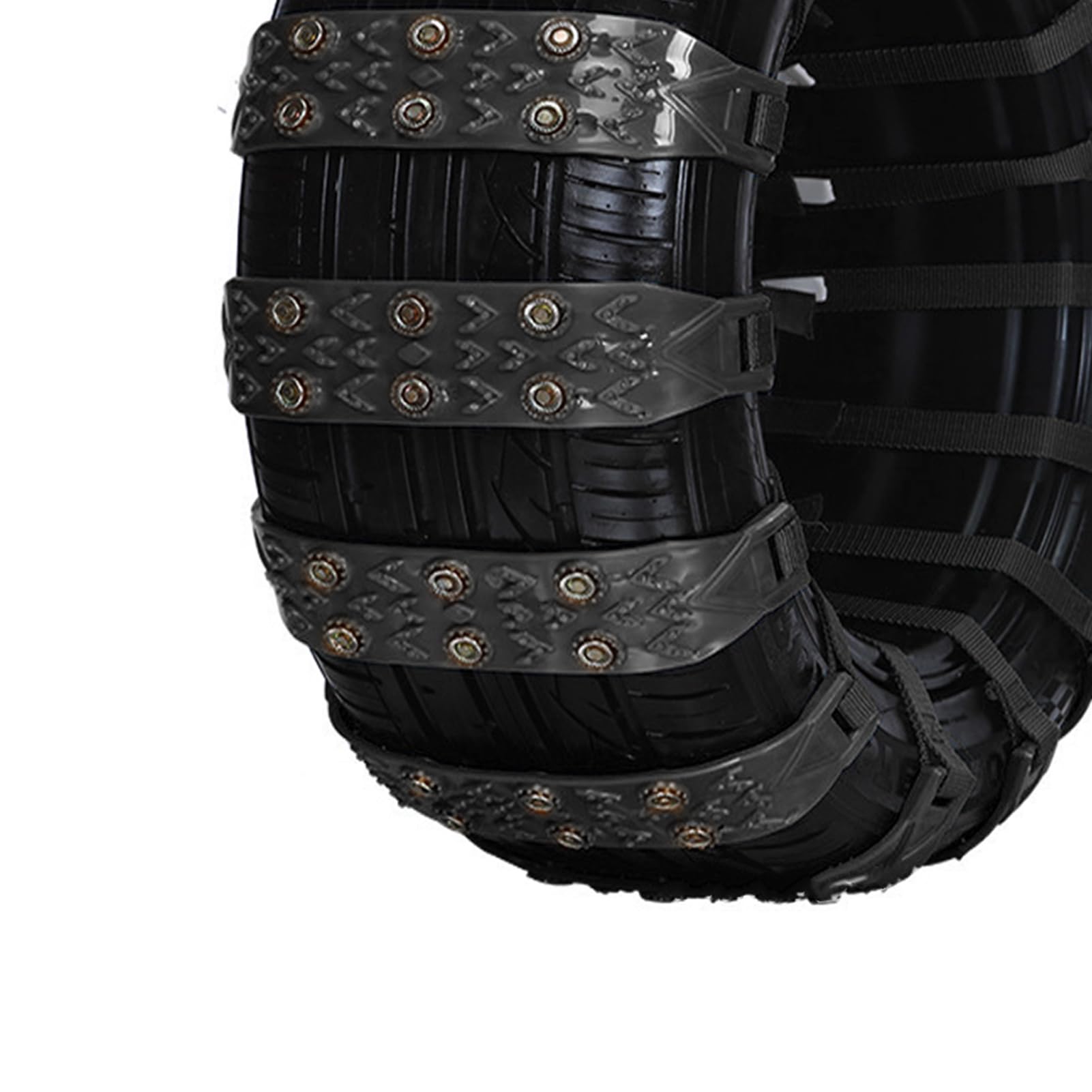 Fafeicy Łańcuchy śniegu Samochodowe 10pcs, łańcuchy Opon Przeciwpoślizgowych TPU do Samochodów, Niska Temperatura, łatwa Instalacja, Brak uszkodzeń Opon i kół, Pusta Konstrukcja Drenażu, (BLACK)