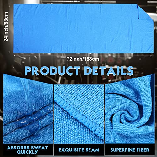 Moukeren 4 Pack Yoga Mat Towels Bulk 24 X 72 Inch Non Slip Hot Yoga Towel Mat Sweat Absorbent Soft Microfiber Pilates Mats With Mesh Drawstring Bags For Women Exercise Yoga Fitness Workout (Blue) #TOP1