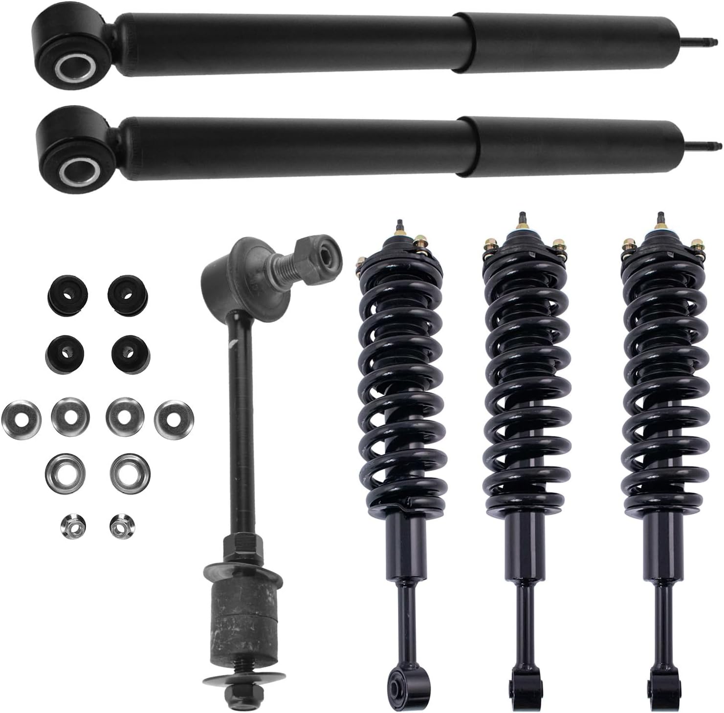 TRQ Front and Rear Suspension Kit Complete Strut & Coil Spring Assembly Shock Absorber Sway Bar Stabilizer Link Compatible with 2003-2022 Toyota 4Runner 2007-2014 FJ Cruiser