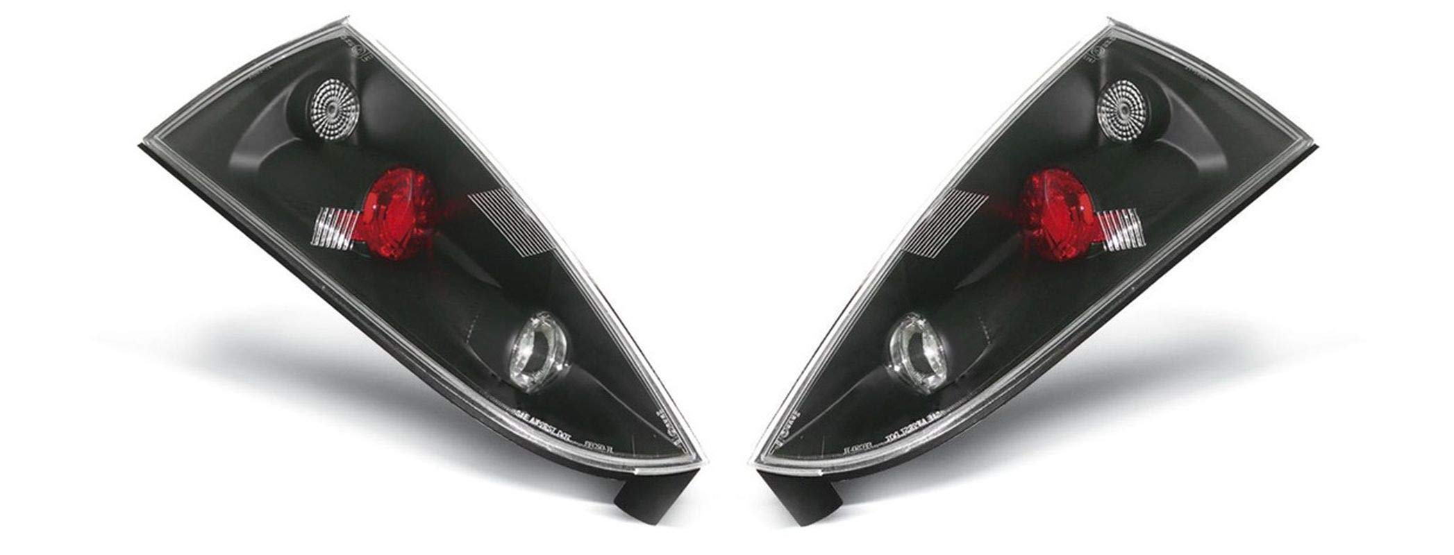 Rear Lights VR-1840 Tail Light Assembly Tail Lamp 1 Pair Driver And Passenger Side Complete Set Black compatible with Ford Focus Mk1 1998 1999 2000 2001 2002 2003 2004 Hatchback