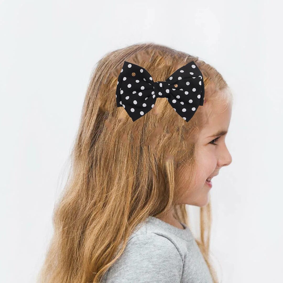 Amazon.com : Polka Dot Bow Hair Clips - Handmade Duckbill 