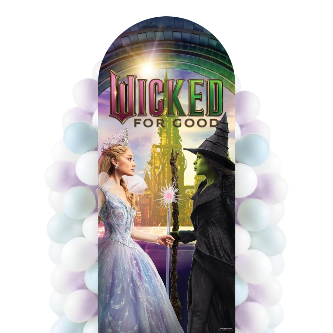 Star Cutouts SC4798 Wicked For Good Glinda & Elphaba Emerald City Backdrop Cardboard Cutout 185cm – Wicked Movie Party Decoration & Fan Display
