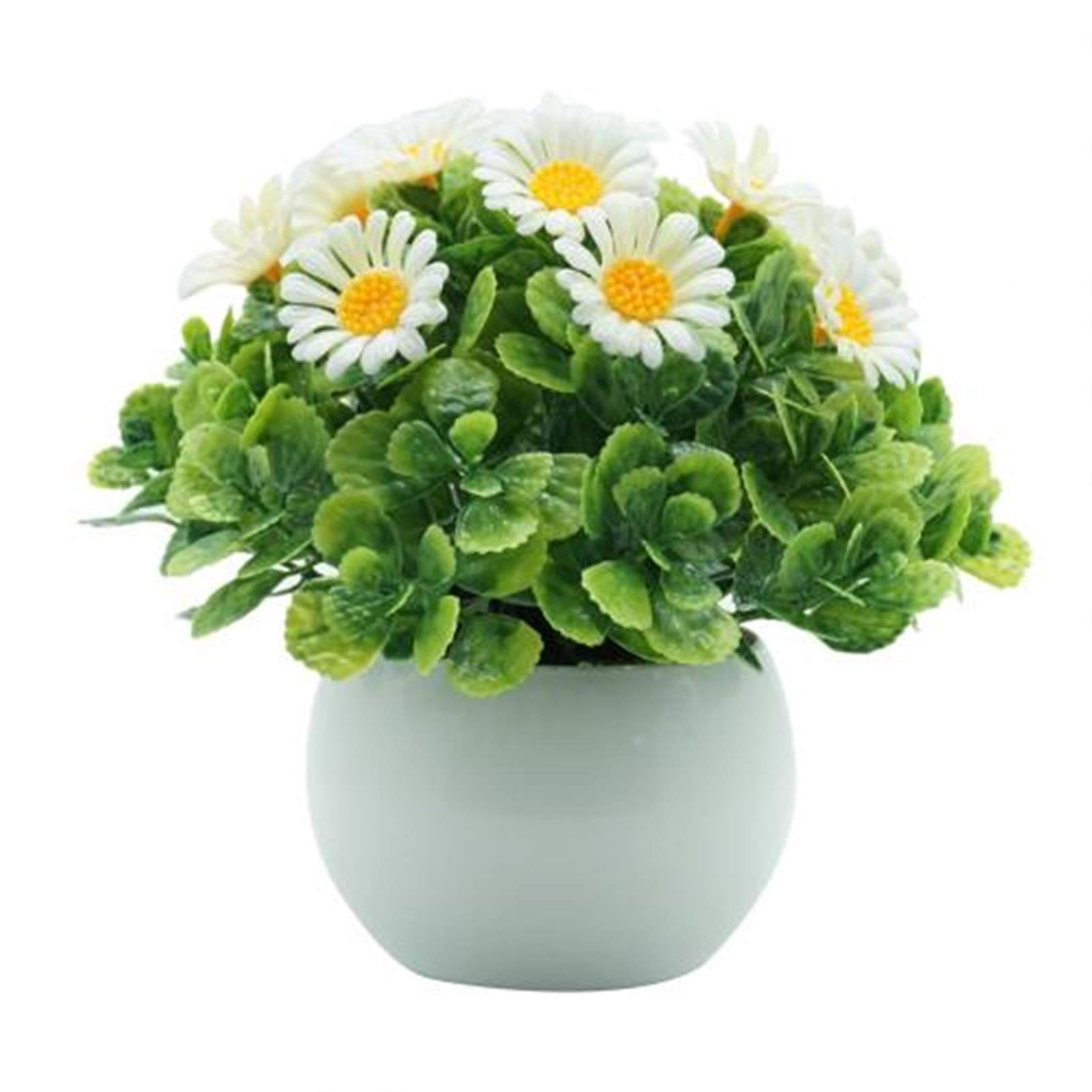 NGDFGR Artificial Potted Plant Decor Artificial Flower Plant Potted Bonsai Living Room Office Balcony Desktop Decor Farmhouse Decor,White