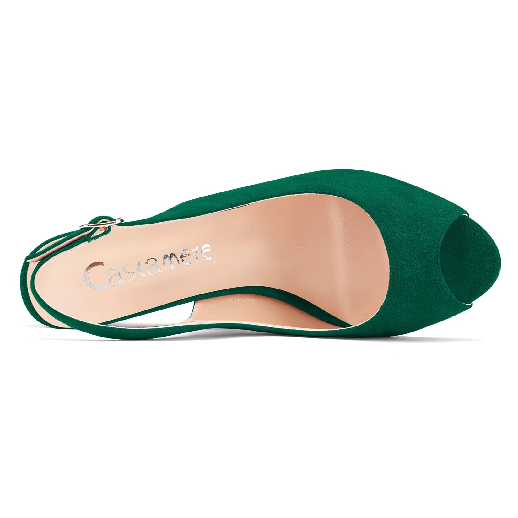 Castamere Mujer Alto High cuña esparto Heel Abierta Punta Sandalias Slingback Slip-on Cierre con Hebilla Oficina Fiesta Clásico Zapatos