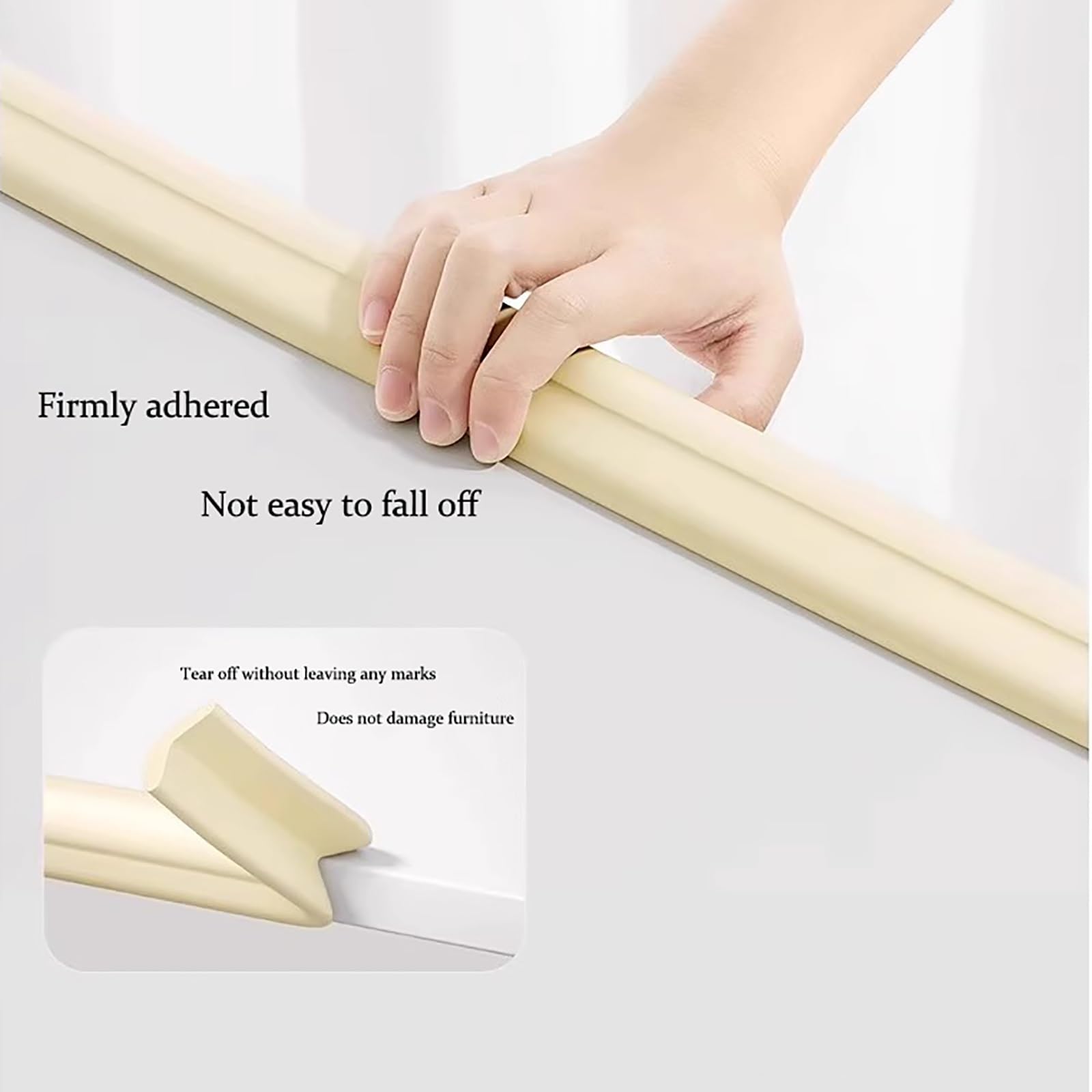 Möbelkanten- und Eckenschutz, for Tisch, Kamin, Arbeitsplatte, Eckenschutz, Schutz mit Selbstklebender Rückseite, weicher Eckenschutz for Möbelkanten(Beige,600cm/236.2in)