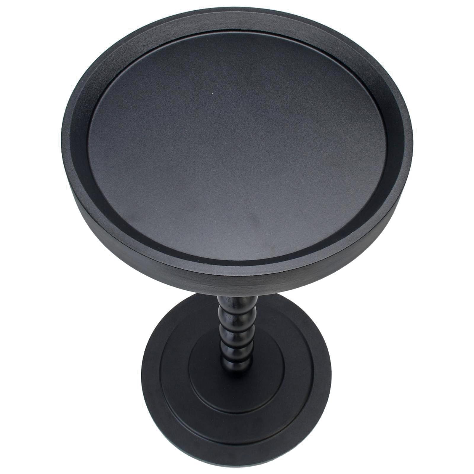 XUDREZ Petite table d'appoint moderne avec broche vintage, petite table basse ronde pour salon, chambre à coucher, canapé, baignoire (noir)