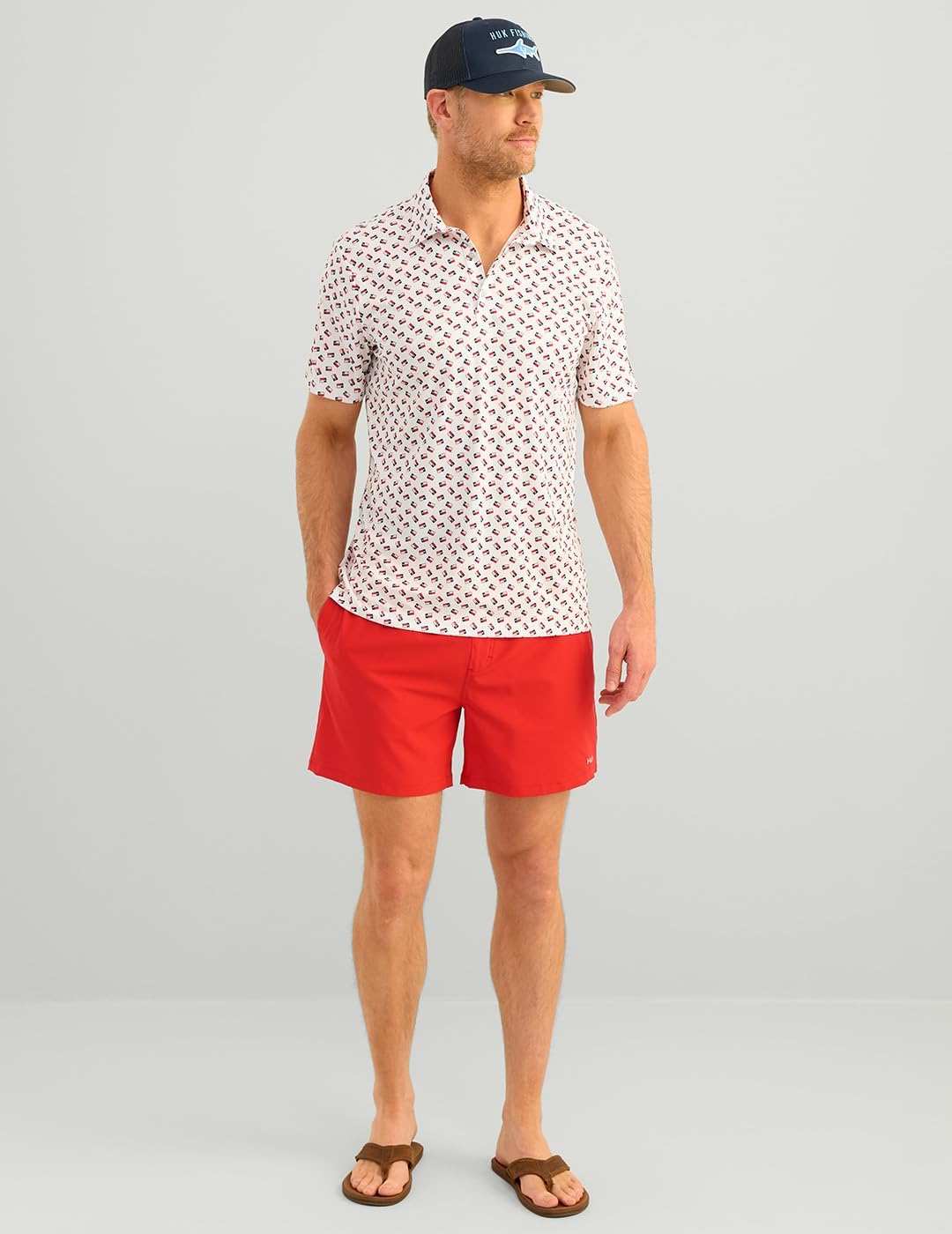 HUK Men's Pursuit Printed, Performance Short Sleeve Polo Shirt - Image 2