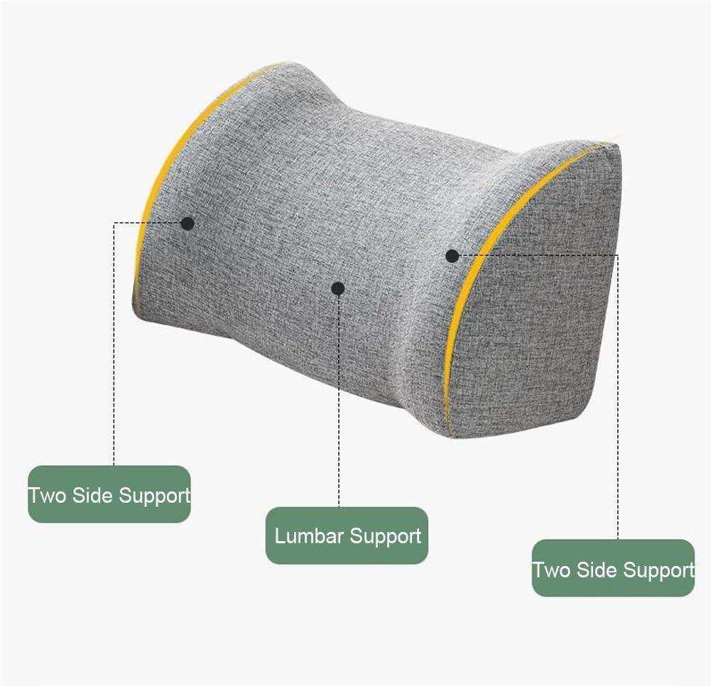 Almohada de apoyo lumbar para sofá, silla, coche y cama, respaldo de espuma de alta densidad para mejorar y aliviar el dolor de espalda baja (20 x 7.5 x 11 pulgadas) - Soporte ideal N