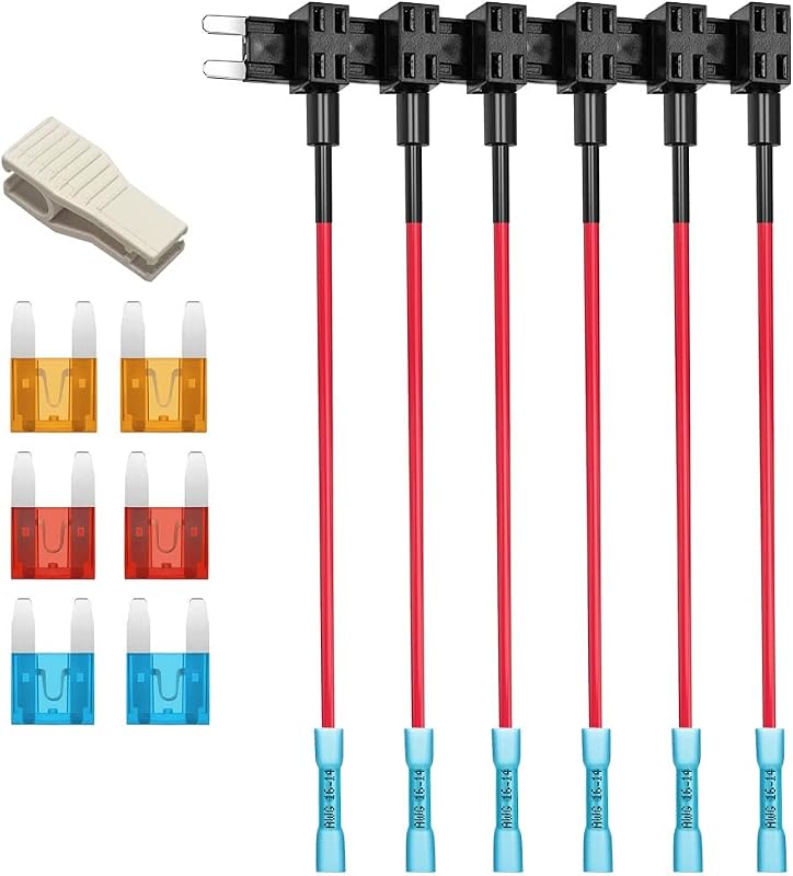 Porta-fusível Add-a-Circuit Gebildet 12 V/24 V para fusível ATM pequeno com terminais termoencolhíveis – Kit com 6