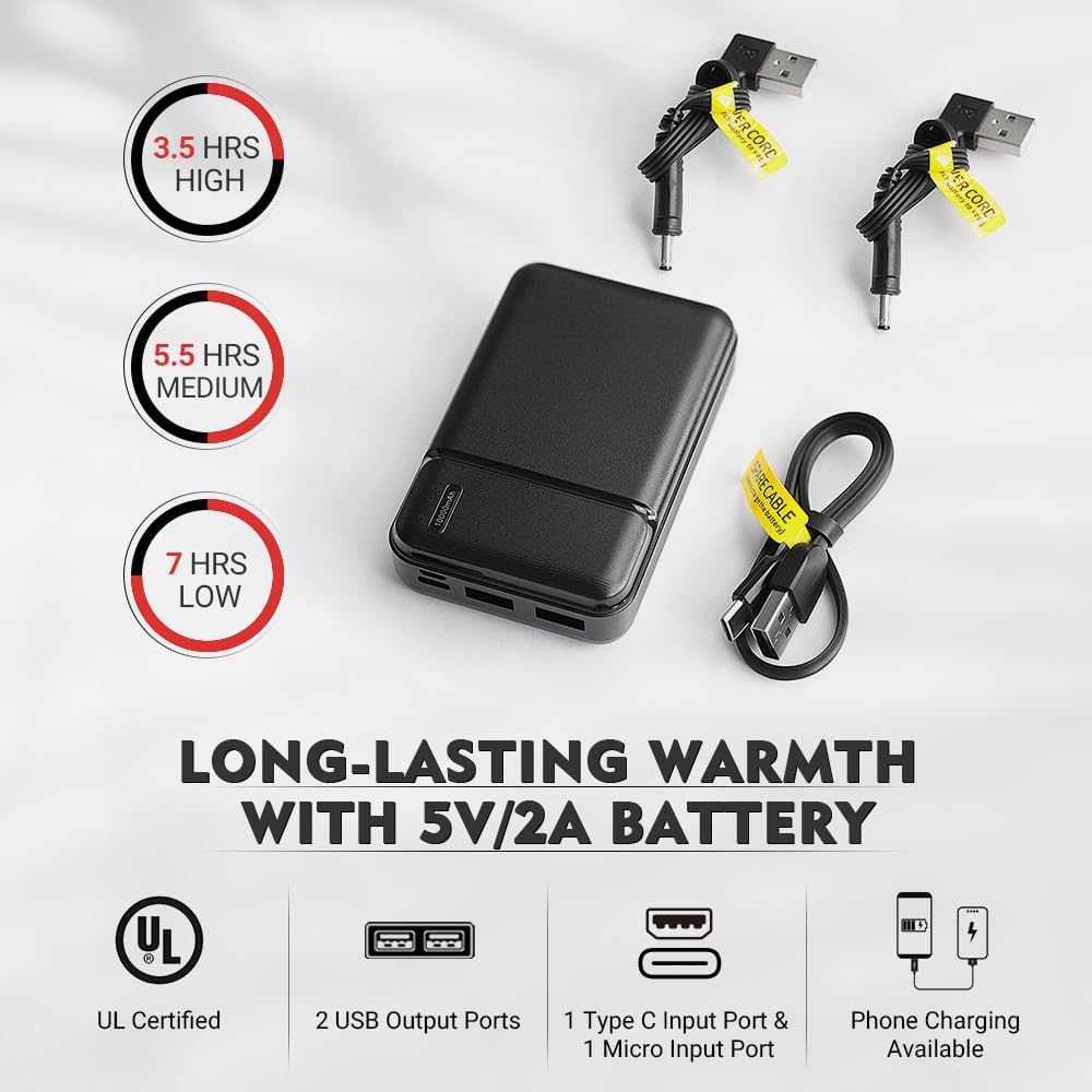 Heated Vest for Men & Women - with Battery Pack Included Warming Electric Vest with Power Bank USB Rechargeable