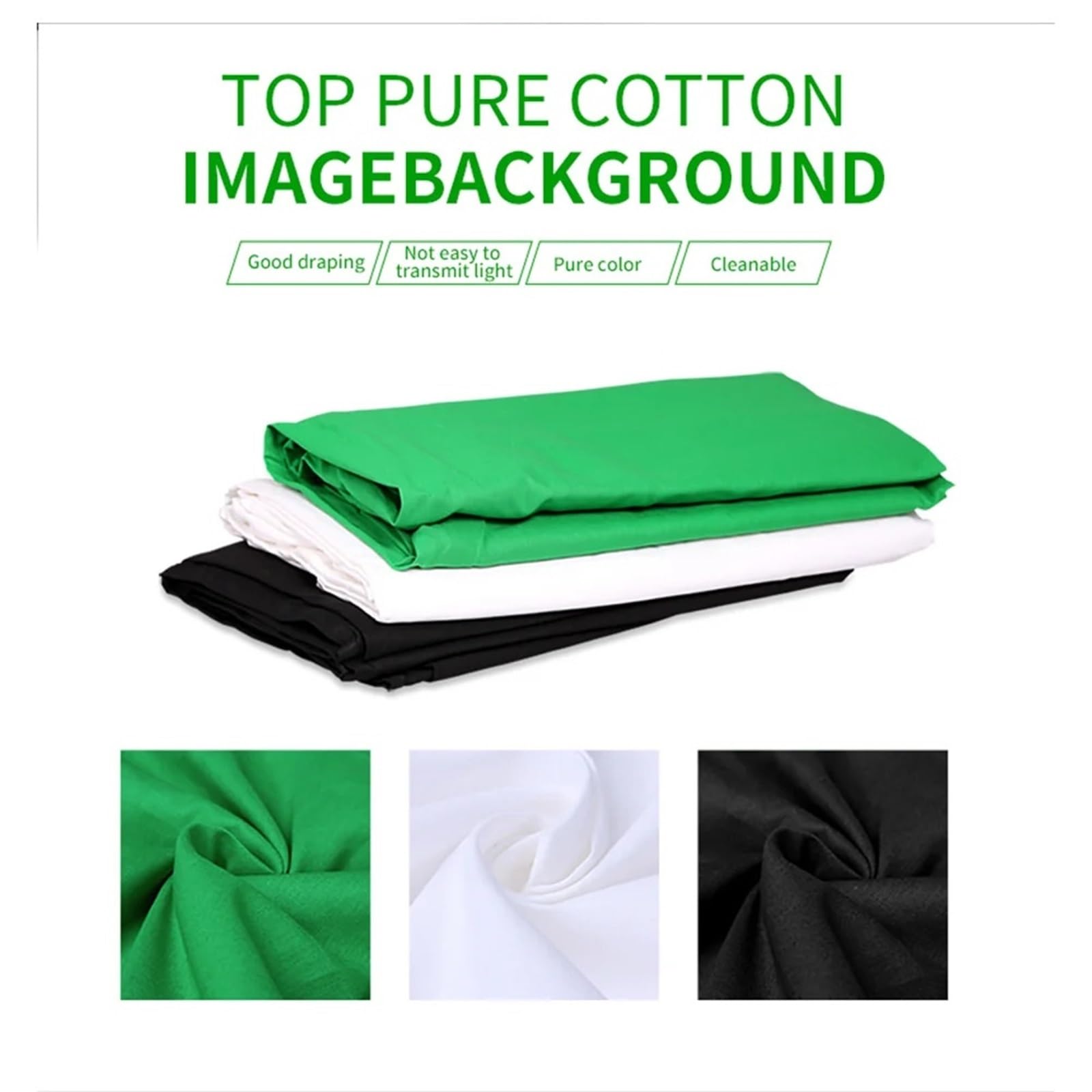 Sfondo Green Screen Fondali fotografici for schermi verdi Sfondo verde/bianco/nero/blu in poliestere-cotone for studio fotografico(White,3000x4000mm)
