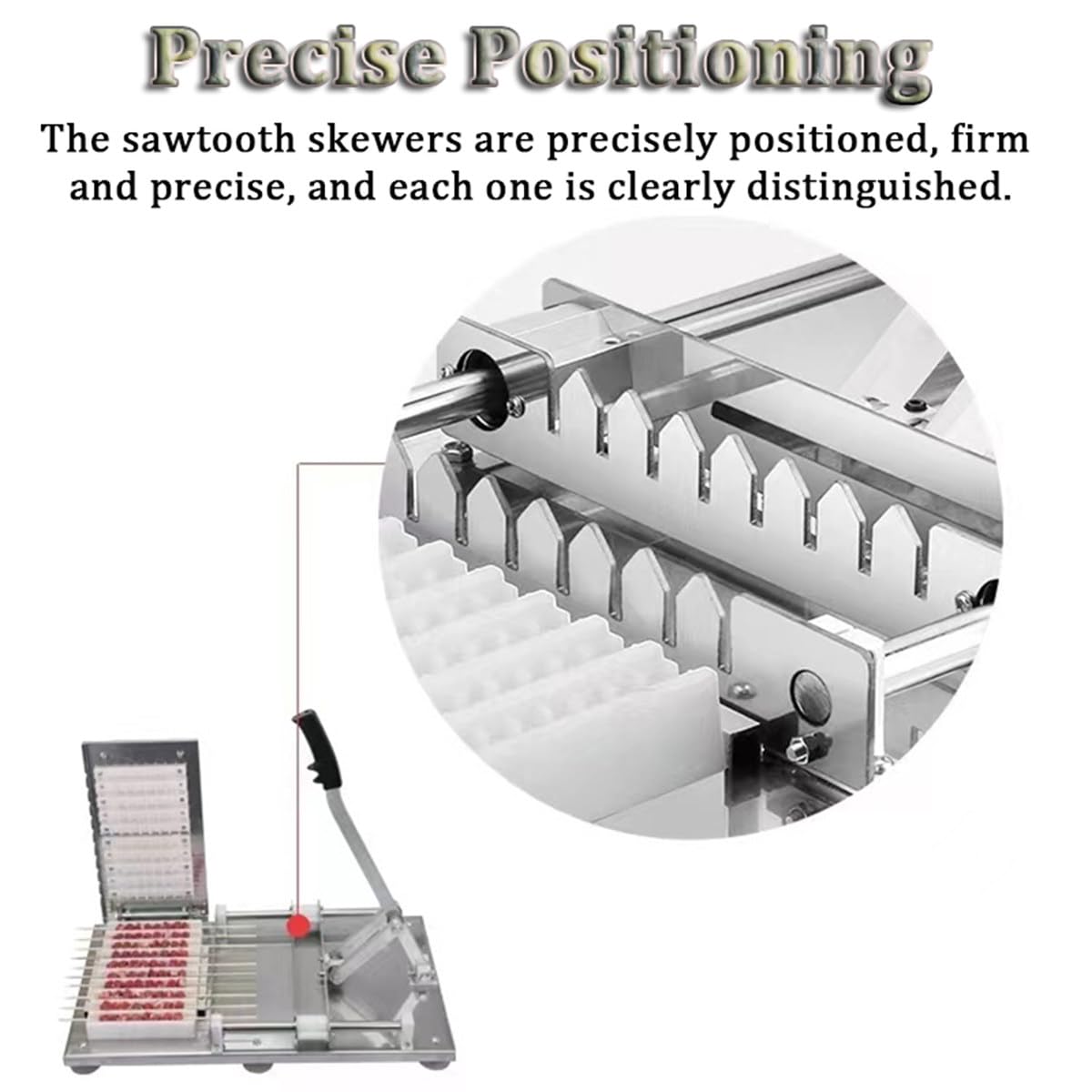 Máquina para hacer brochetas y pinchos de carne de acero inoxidable con 2 cajas de molde para barbacoa, cocina, pícnics - Herramienta de pincho sin esfuerzo