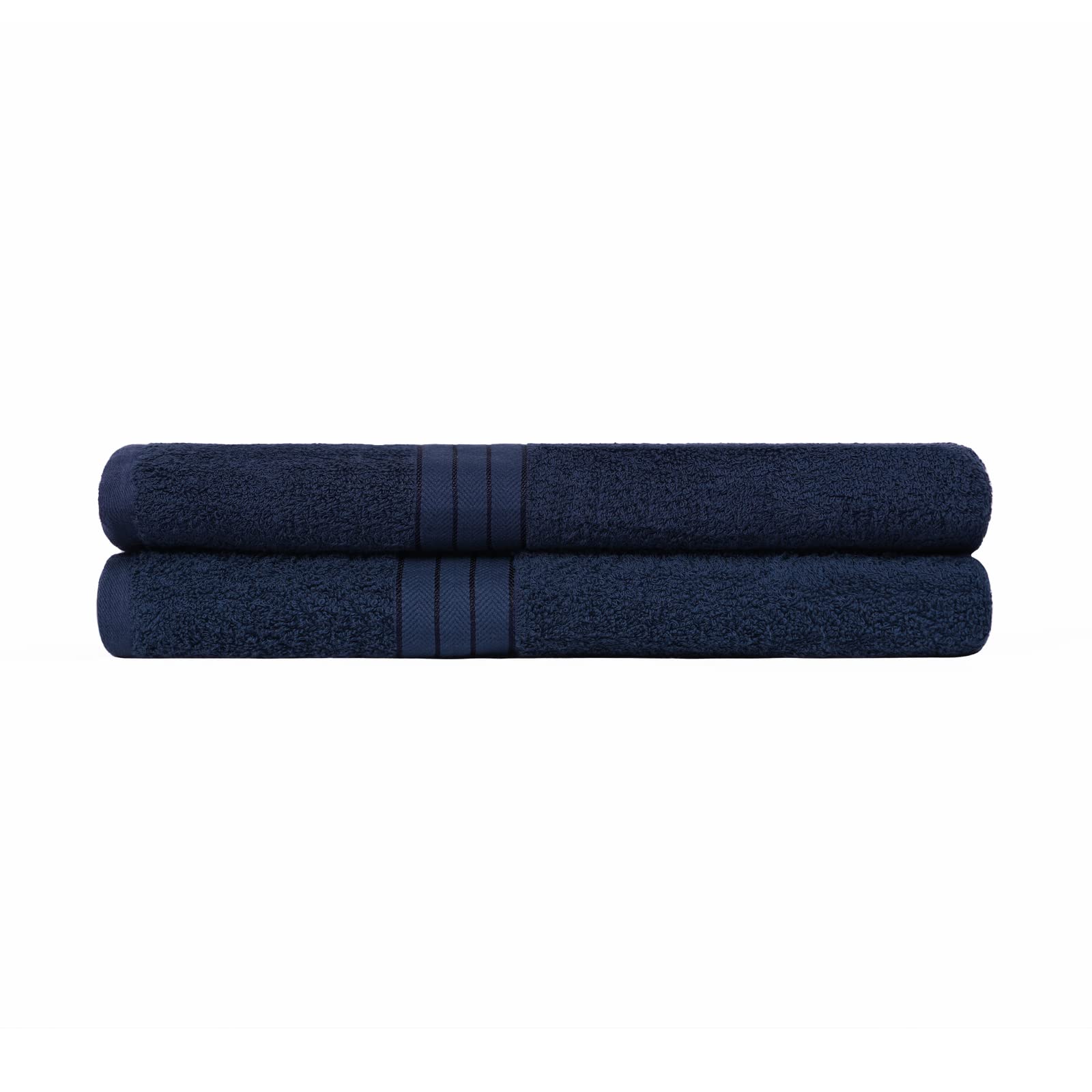 Brentfords Navy Blue - Luxury Set Of 2 Large Bathroom Towel - 100% Cotton Bath Towels – Premium Quality, Super Absorbent & Quick Drying - 70 X 115Cm –