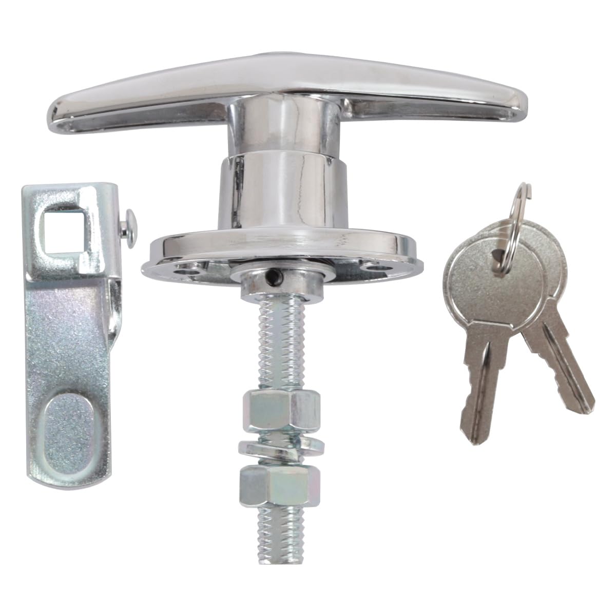 Durlo Zinc Alloy T-Handle Lock Kit with Keys – for Trucks/Garage Doors/Truck Cap Attachments, Secure & Easy Installation