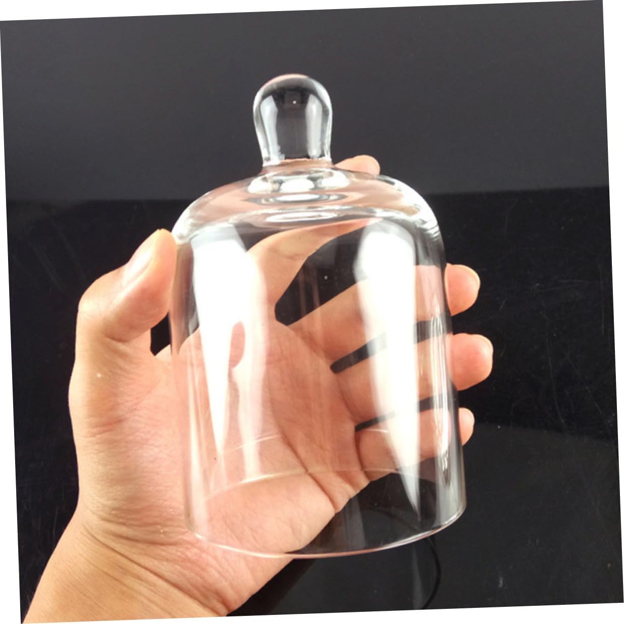Glass Bell Dome Candle Holder Set, 15.8cm Hand-Blown Glass Candlestick for Home and Wedding Decor, 2pcs Festival Candle Cup with Bell Dome Style
