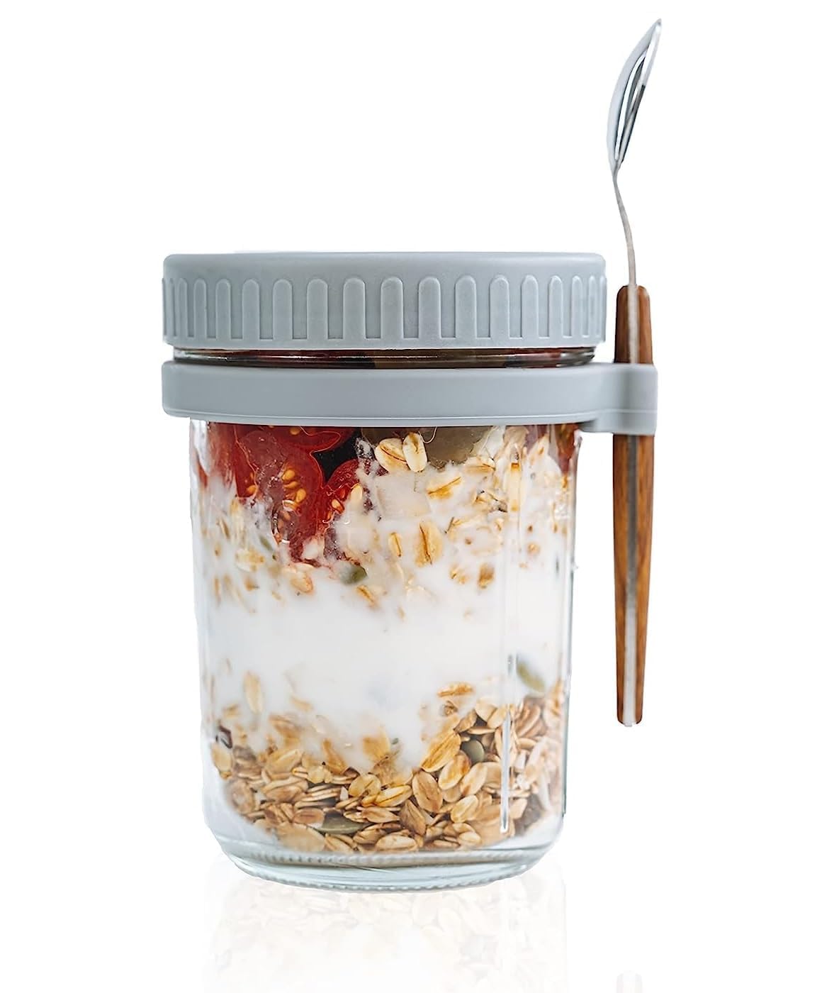 Probiz Overnight Oats Containers with Lids and Spoons 350 ml Glass Mason Jars for Overnight Oats Leak Proof Oatmeal Container Great for Cereal Fruit Vegetable Milk Salad Yogurt (random color) (1) (B0D7M3NXTV) Amazon Price History, Amazon Price Tracker