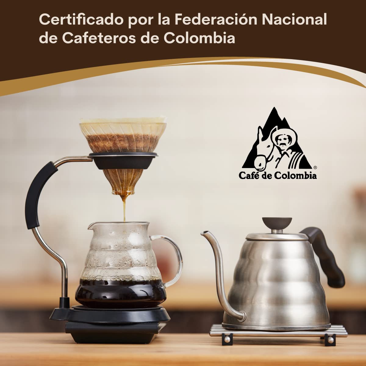 Café Platino - Café Molido de Colombia Excelso Tostado 1Kg - 100% Arábica - Malla +14 Barista Selection