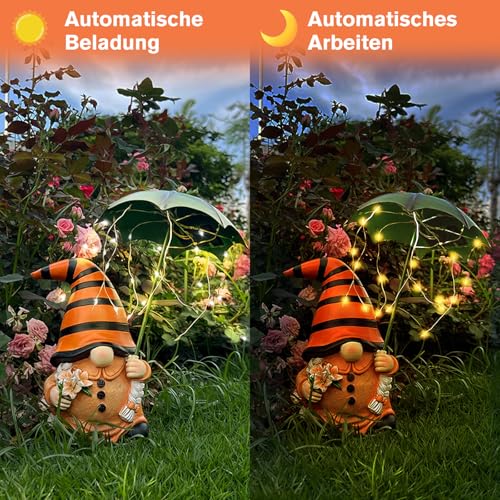 Solar Lights Gnomes Outdoor Garden Ornaments, 25cm Funny Rude Gnomes with Light LED Waterproof - Image 3