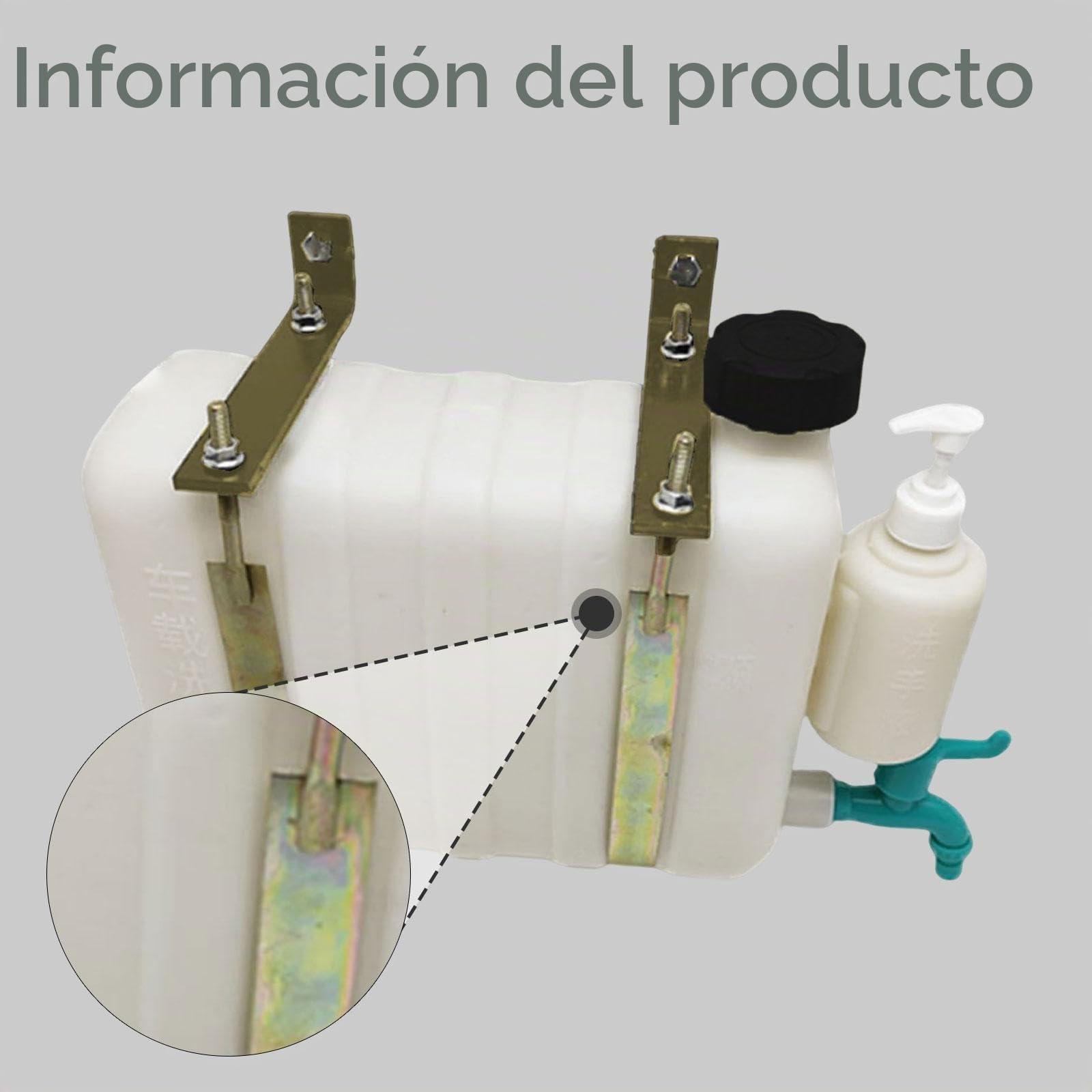 Tanque de Almacenamiento de Agua de 9 l, portátil, de Repuesto, con Grifo, práctico para Camiones de Emergencia y vehículos de Camping.
