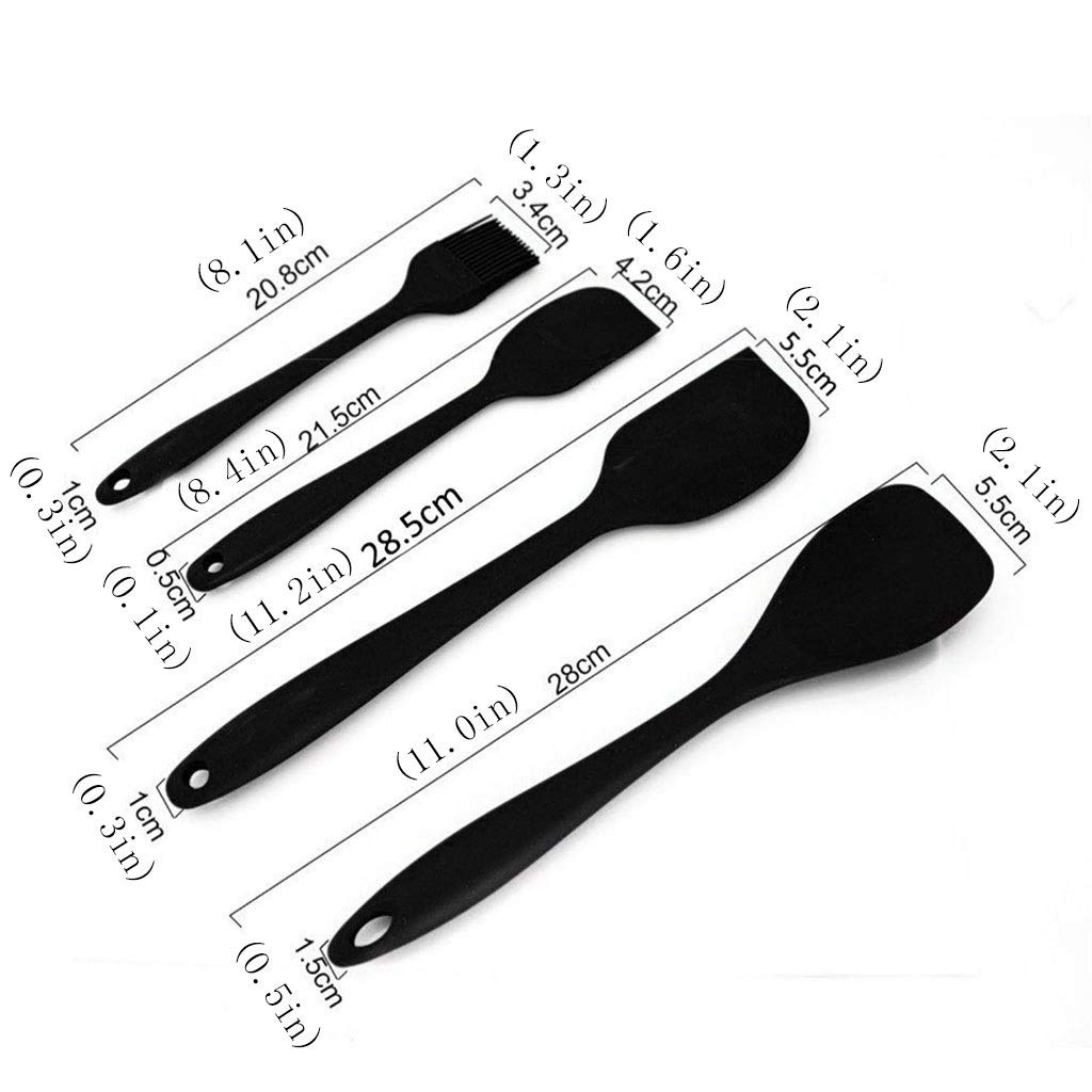 Spatola per wok 10 pezzi in silicone Utensili da cucina Set antiaderente Spatola Cucchiaio set alimentari morsetto Frullino cucina attrezzo della famiglia cottura spatola da cucina ( Color : A )