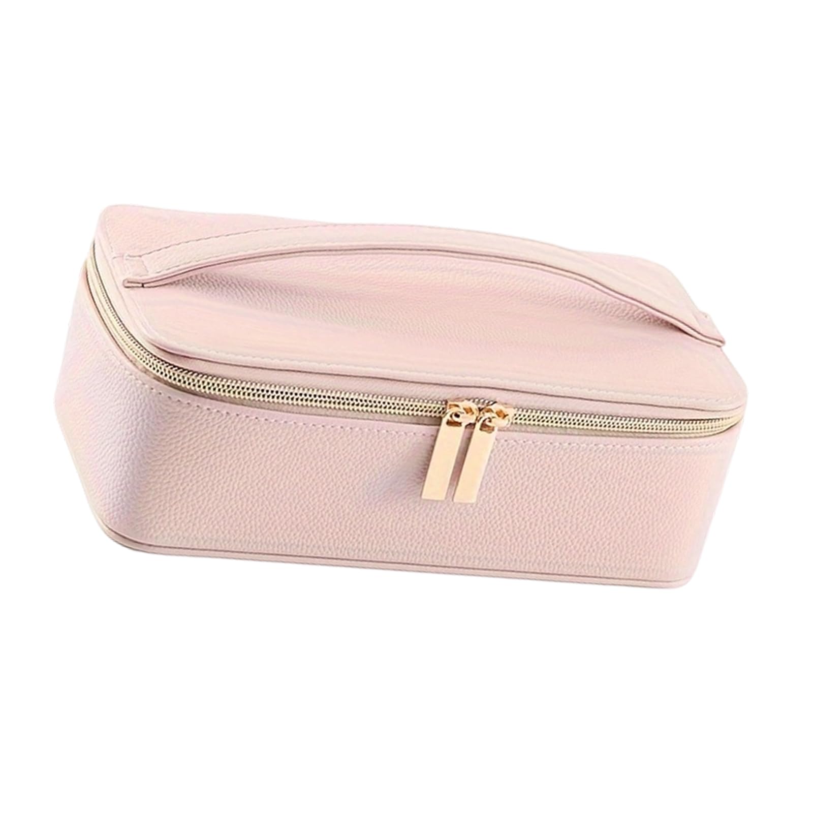 JSGHGDF Stylish PU Leather Jewelry Case with Smooth Interior and 12 Zippered Compartments PU Jewelry Planner