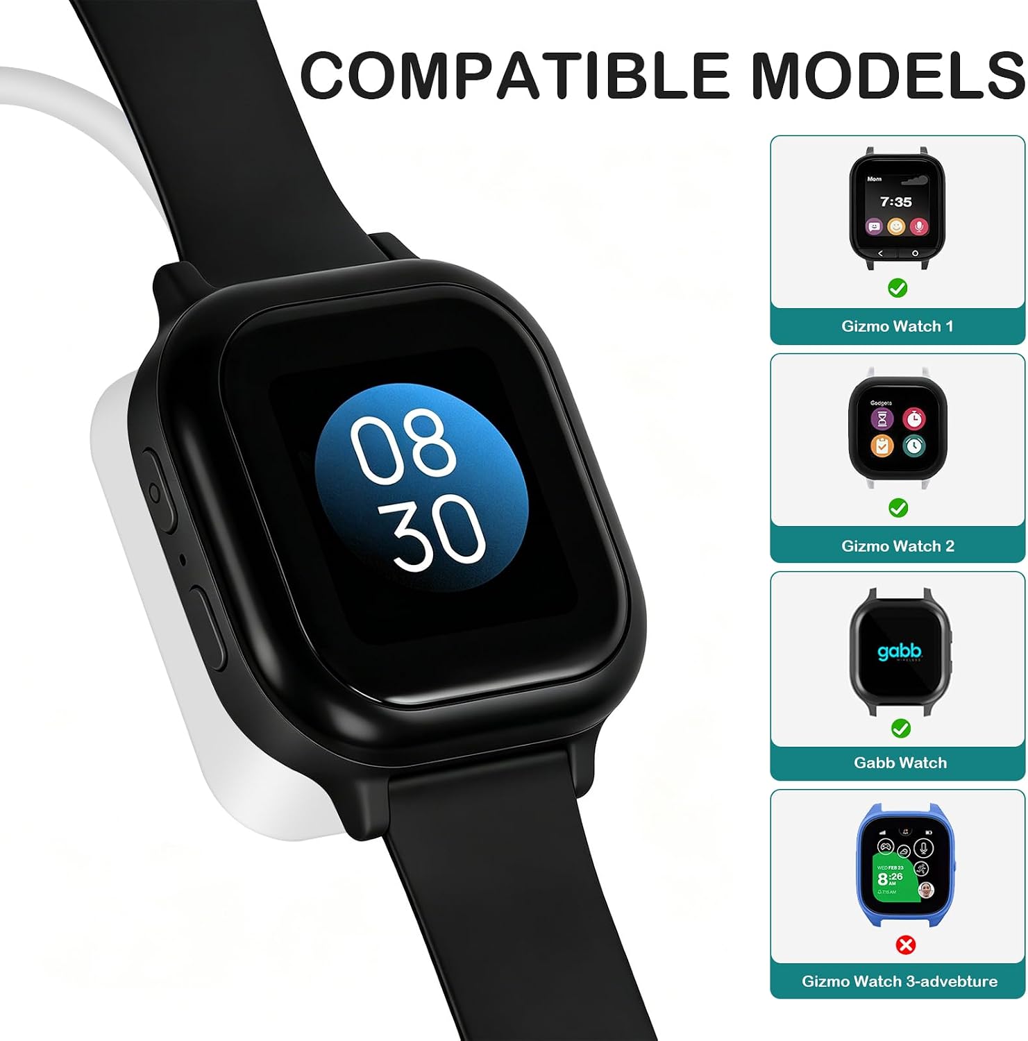 2 Pack Charger for Gizmo Watch 2 Smartwatch Magnetic Charging Cables | Replacement Charging Cord Charger Accessories Compatible with Verizon Gizmo Watch 2/1 Gabb Watche (Not for Gizmo 3-Adventure)