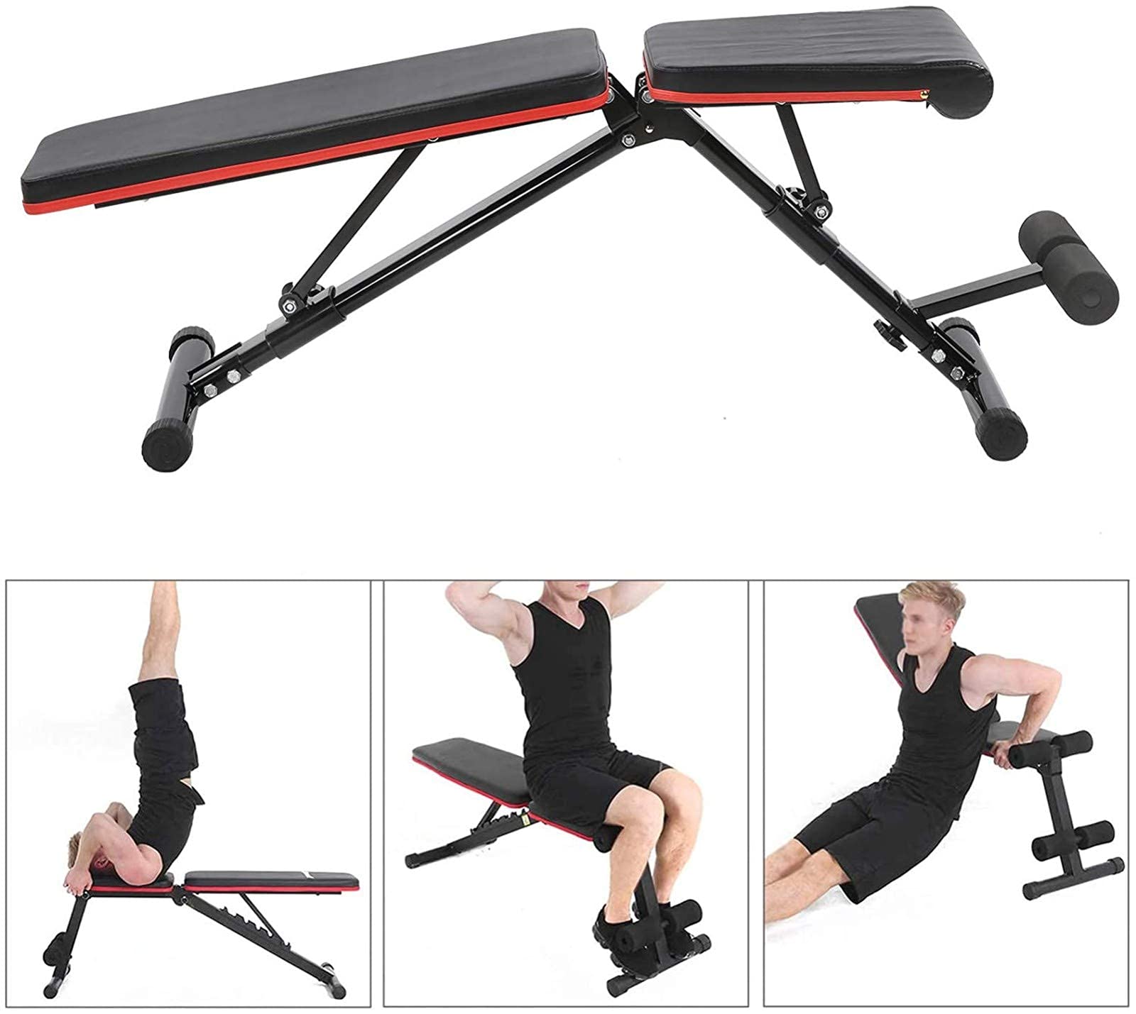 Panca Pesi Pieghevole,Sgabello Multifunzionale Con Manubri Pieghevole, Sgabello Con Manubri Regolabile, Per La Casa In Ufficio In Palestra, Carico Massimo 250Kg