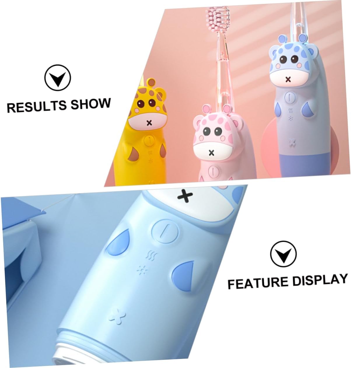 Beavorty Electric Toothbrush Set for Boys and Girls 4pcs Sonic Vibrating Toothbrush Colorful Deer Design Battery-Free for Children Ages 3-10 Fun and Effective Oral Care