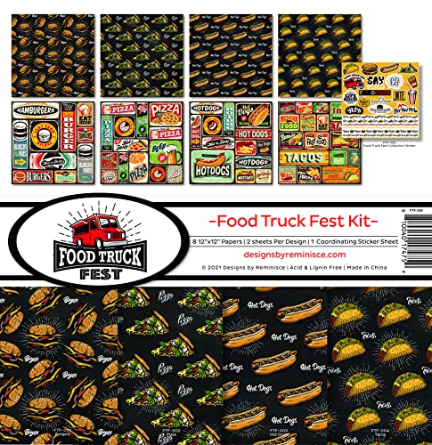 Kit Reminisce Collection Food Truck Fest 12x12 pouces pour scrapbooking créatif