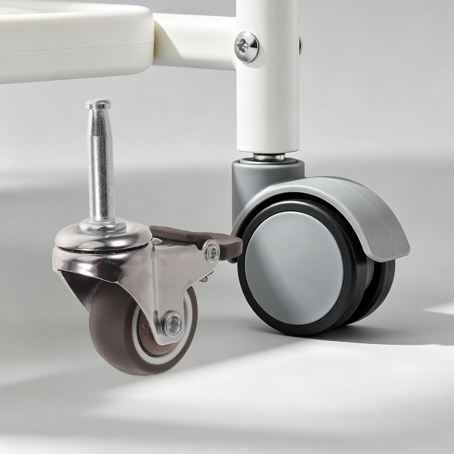 2pcs 1.5 Inch Stem Mount Casters for Changing Table and Nursery Furniture, Steel Hospital Bed Caster Wheels Brake, M8x38mm Sturdy Plastic Swivel Wheels for Day Care Nurseries
