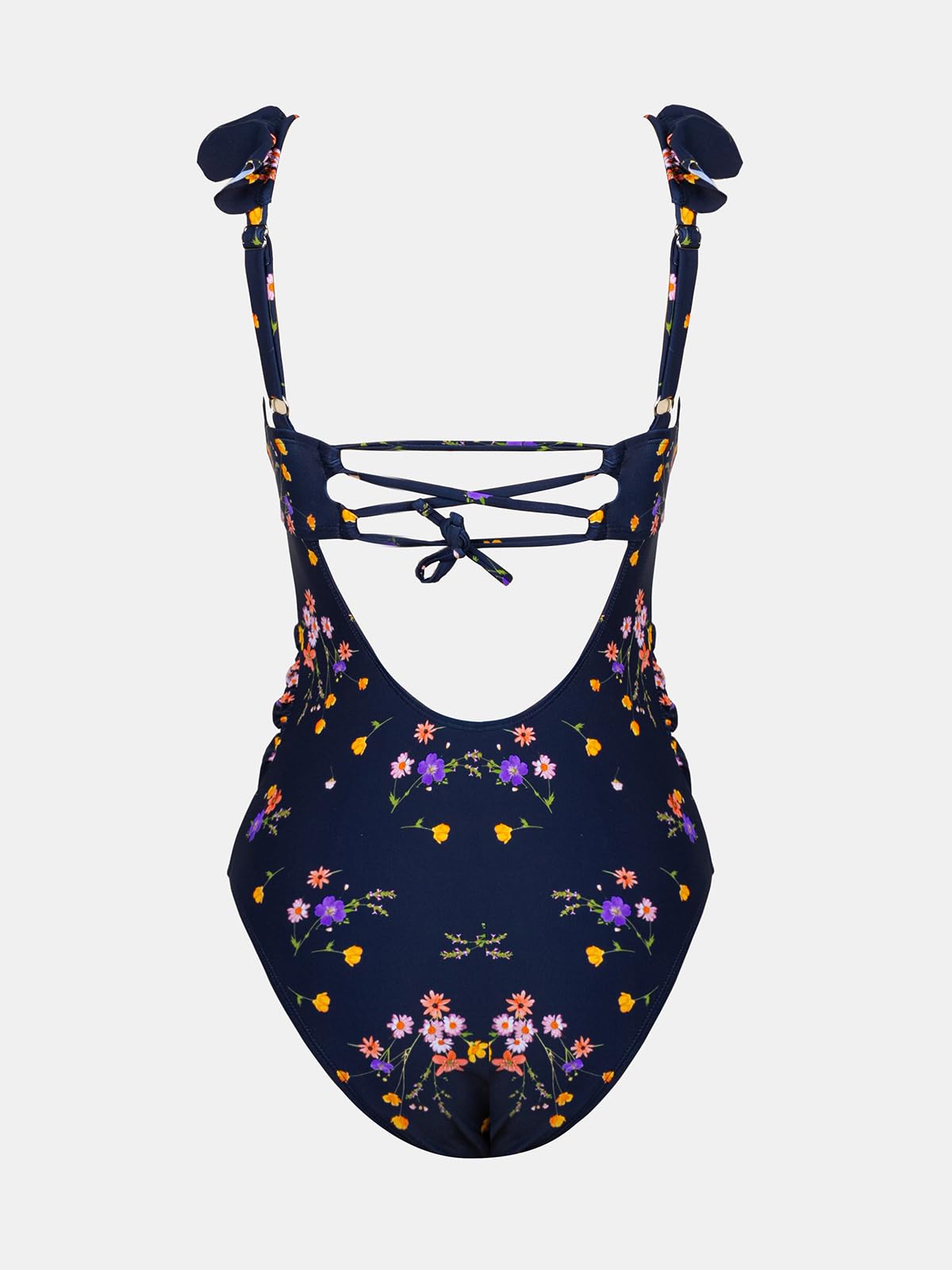 CUPSHE Traje de baño de maternidad de una pieza para mujer, cuello en V profundo, volantes en la espalda, fruncido, tirantes ajustables