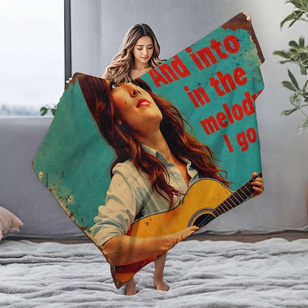 Couverture en flanelle guitare : résout le froid des soirées avec style musical