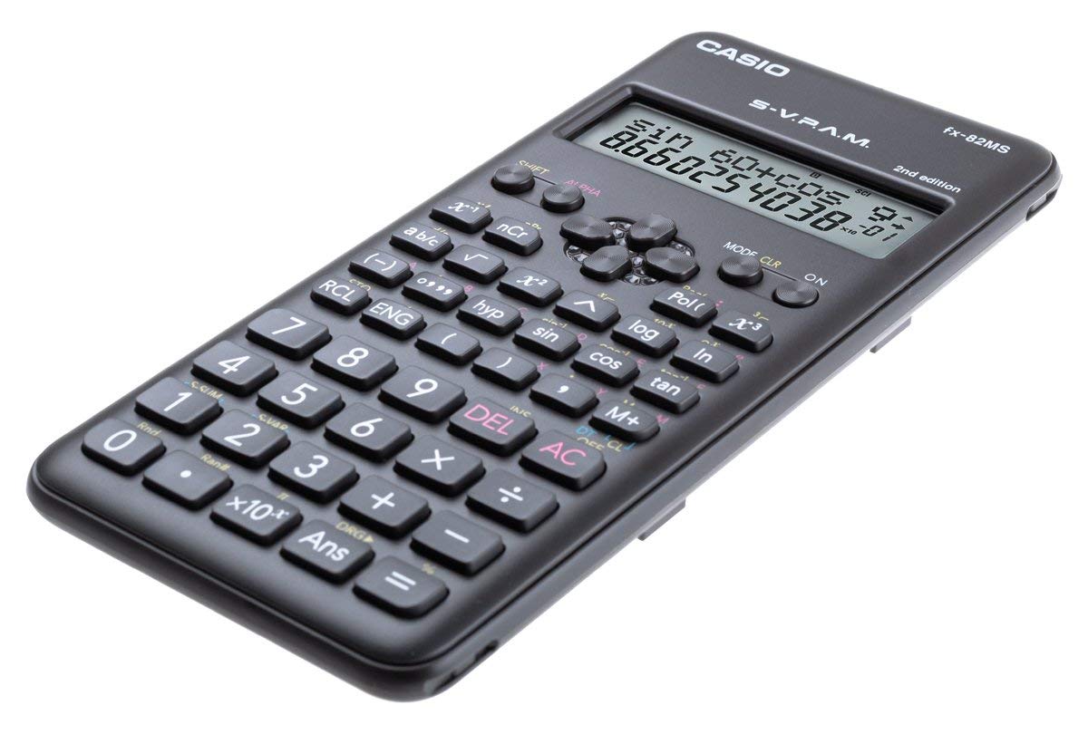 Casio Taschenrechner FX-82 MS 2nd Tischrechner Garantie auf 60 Monate - kompatibler wissenschaftlicher Schulrechner Nicht programmierbar elektronisches Display Batterie 240 Funktionen für Gymnasium