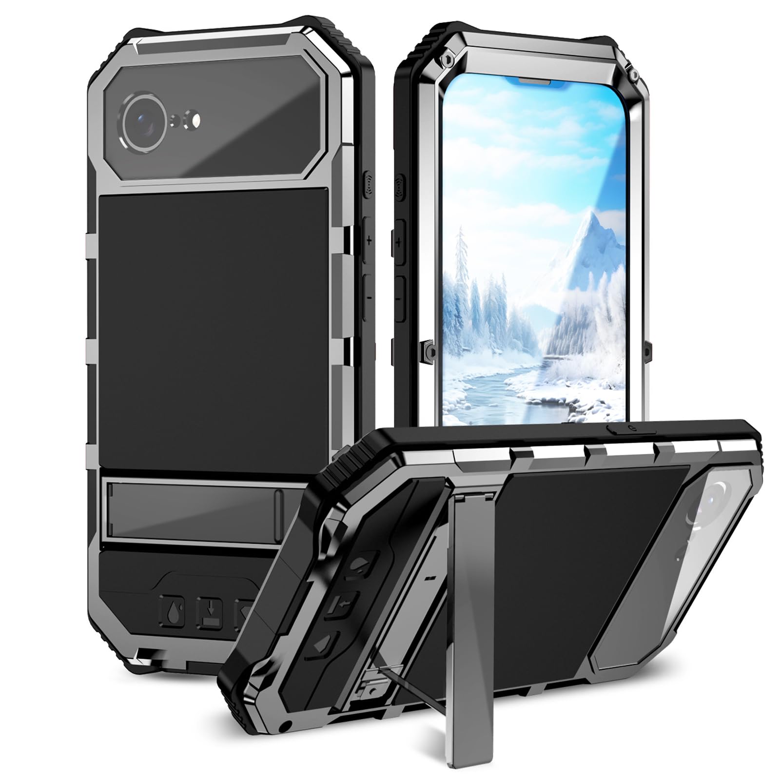 Coque iPhone 16e antichoc avec support et vitre intégrée - 8