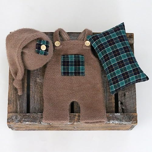 Vista 117 de Ropa de Navidad para recién nacido, accesorios para sesión de fotos, ropa de ganchillo, pantalones de sombrero rojo de Papá Noel, accesorios