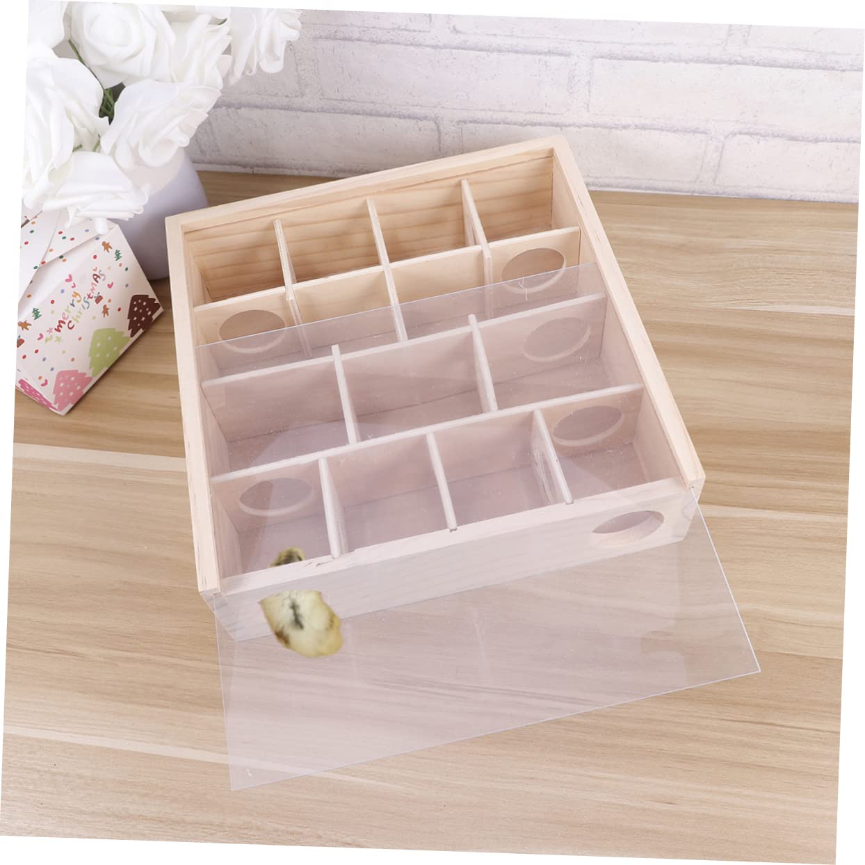 Toddmomy Holz Maze Tunnel für Hamster Natürliches Holzspielzeug für Kleine Haustiere Aktivitätsspielzeug für Zwerghamster und Mäuse Fördert Bewegung und Geeignet für Hamsterkäfige