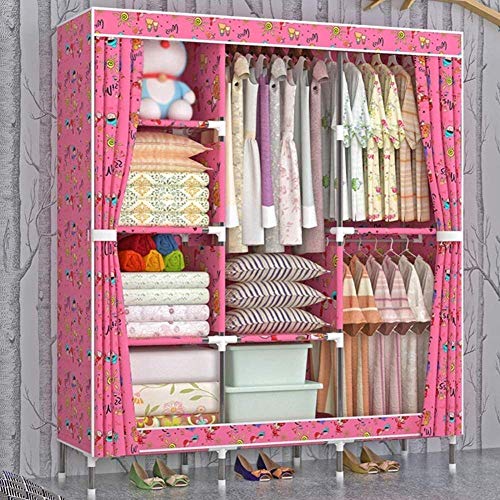 JFGCTYHXY Armario Plegable, con 3 Barras de Ropa y 6 estantes, fácil rápido Instalar, Plegable, Ideal for Dormitorio, Estudio, Zapatos, A/E