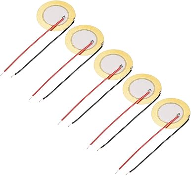 sourcing map 5Pcs Piezo Discs 27mm Acoustic Pickup Transducer Microphone Trigger Buzzer Drum Guitar