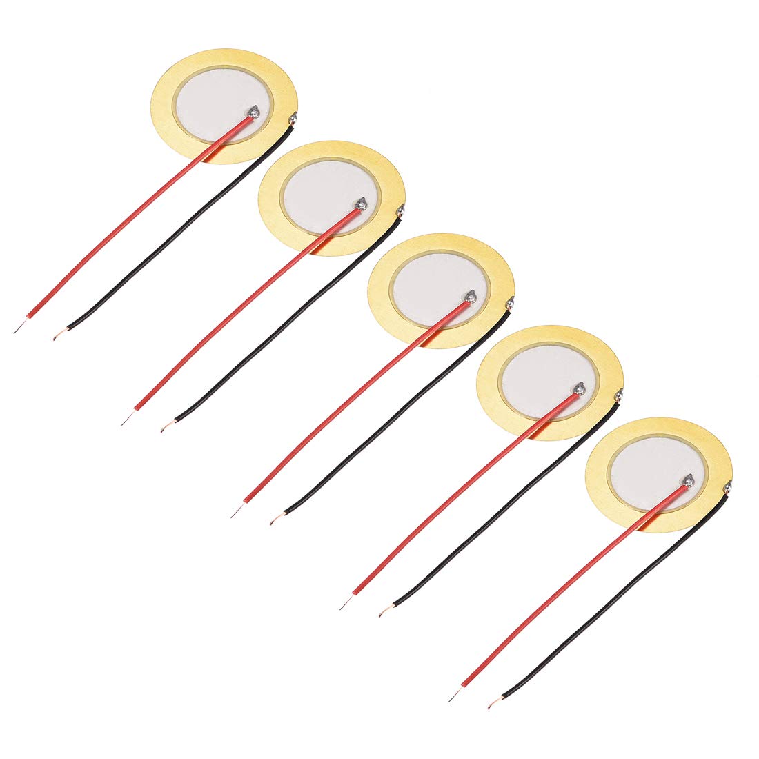 sourcing map 5Pcs Piezo Discs 27mm Acoustic Pickup Transducer Microphone Trigger Buzzer Drum Guitar