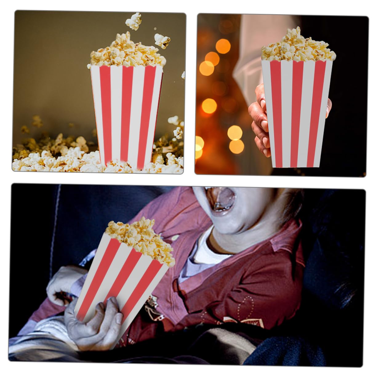 50 Stück Packung Popcornboxen aus Papier für Events und Karneval