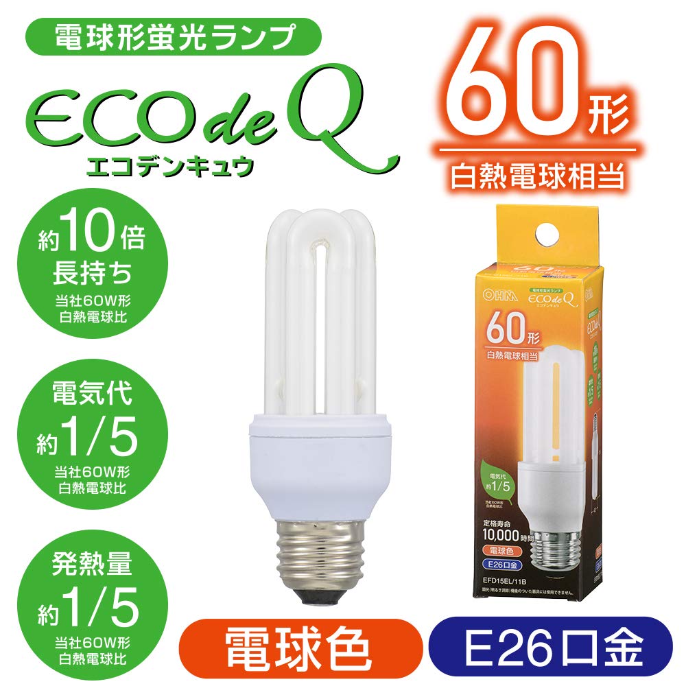 Amazon.co.jp: オーム電機 エコ電球(60形相当/743lm/電球色/E26