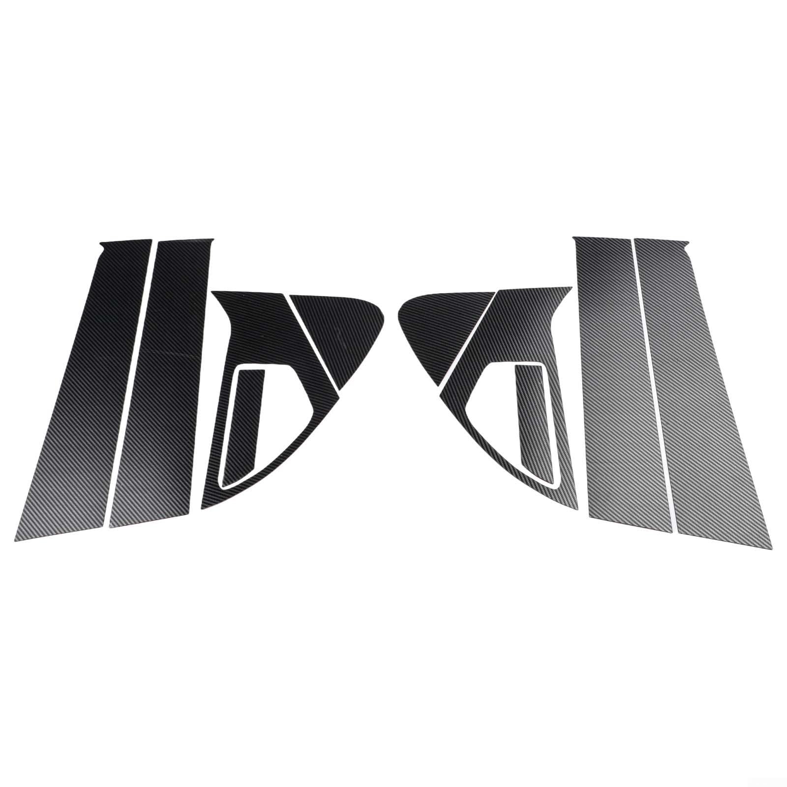 Car Window Pillar Posts Door Trims Cover Sticker Set Glossy Black Carbon Fiber Black Polycarbonate Exterior Mouldings For Nissan Juke 2011 2012 2013 2014 2015 2016 2017(Carbon fiber look)